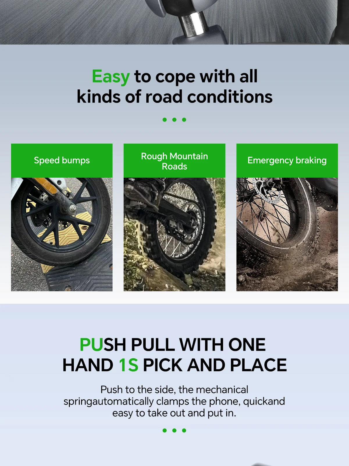 Motorcycle Phone holder 360° Rotating Adjustable Aluminum Alloy Handlebar Cell Clip for ATV/ UTV Bike Bicycle Motorbike