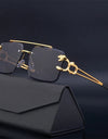 Retro Rimless Sunglasses For Men Steampunk Punk Fashion Glasses