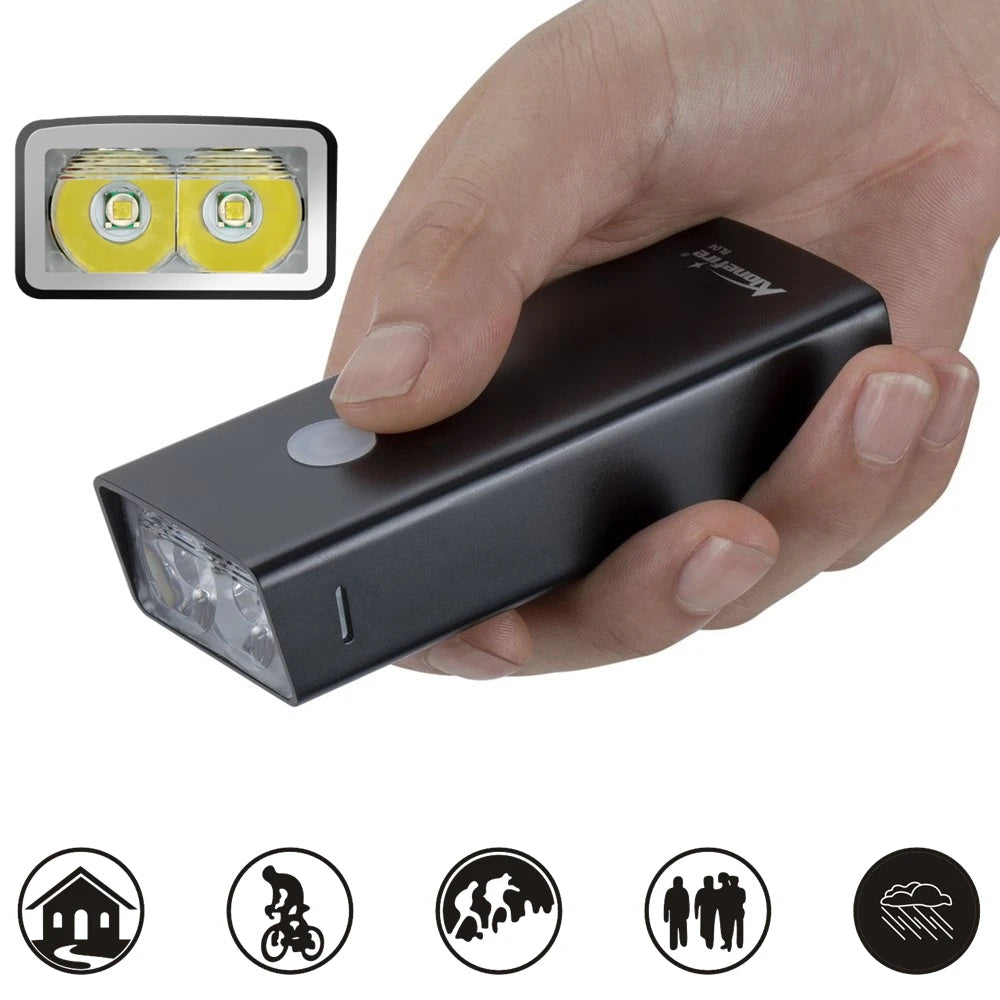 2 In 1 Rechargeable T6 LED Flashlight And Bicycle Light