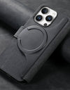 Flip Leather Wallet Case for iPhone 16 15 Pro Max 14 Plus 16E Magsafe Magnetic Detachable Card Slot Holder Cover