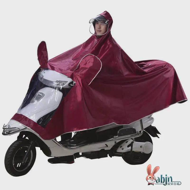 Full Body Waterproof PVC Rain Poncho for Motorcycle and Bicycle Riding