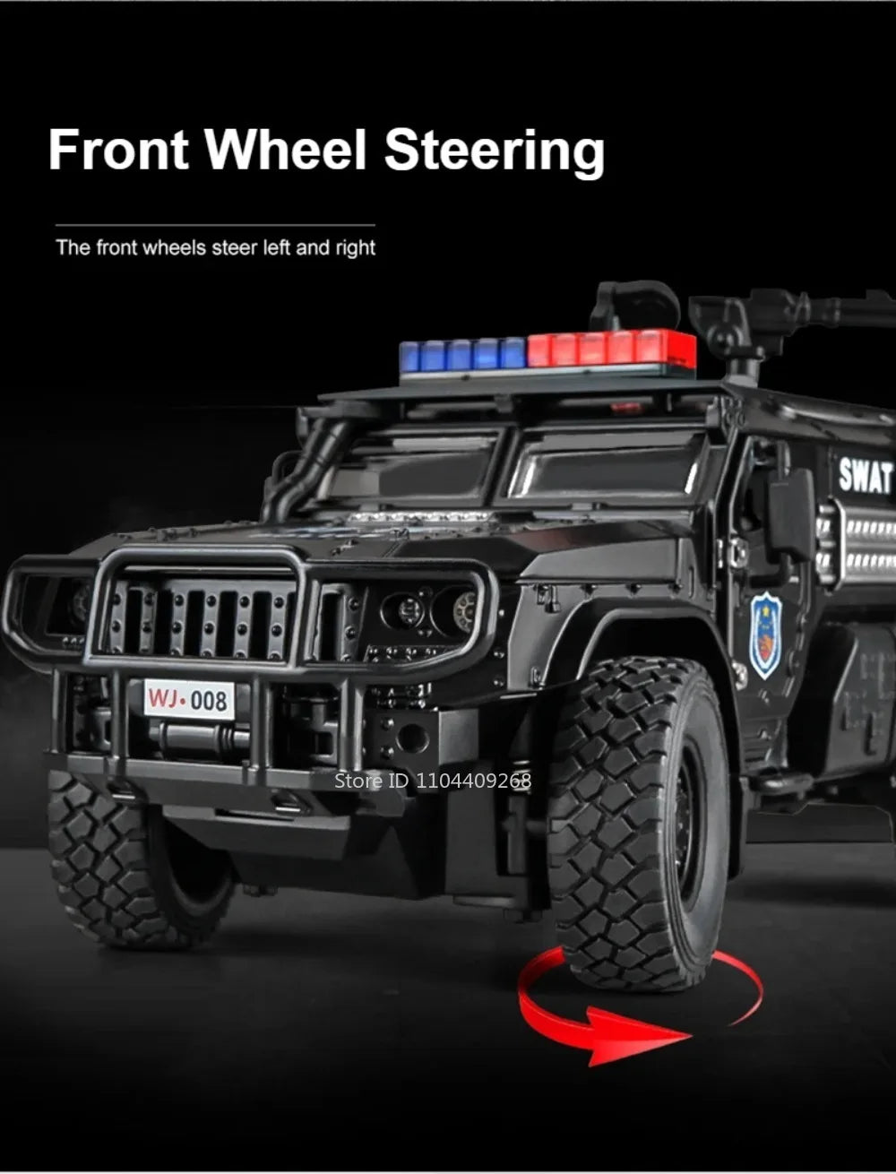 1:32 VDV SWAT Sabertooth Armored Car Model Toy Shock Absorption Police Cars Music Light Off-road Vehicle Sound Light Boys Gifts