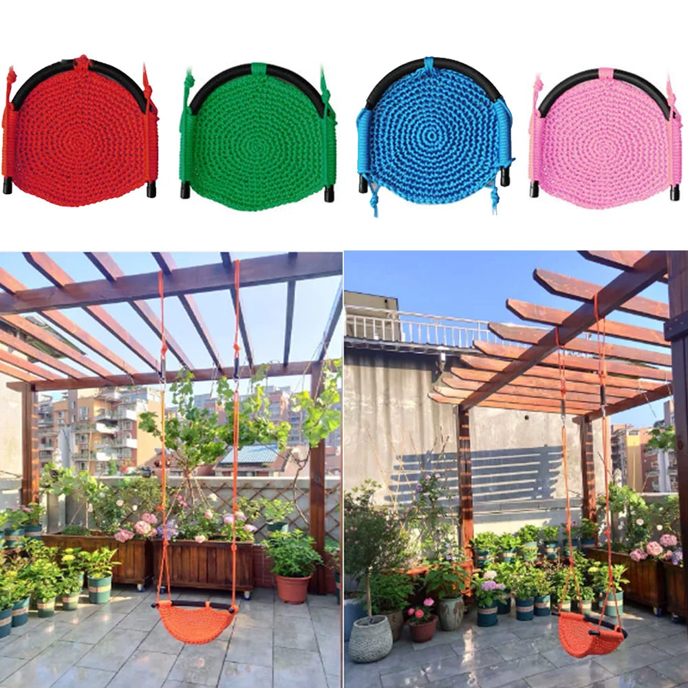 U-shape  Swing Indoor Outdoor  Home Courtyard Rope Net Seat Hanging Chair Playground Equipment
