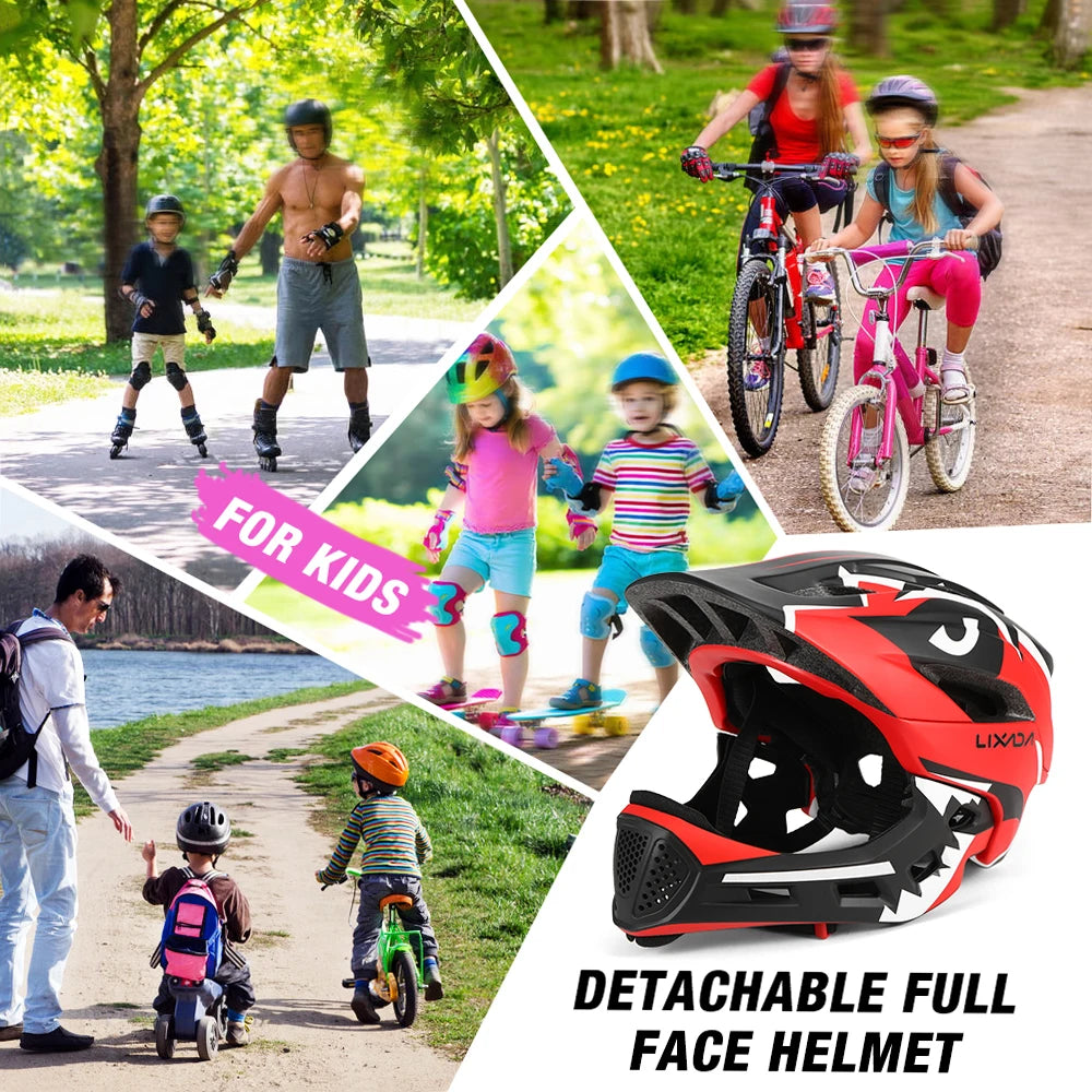 Detachable Full Face Bike helmet 's Sports  Cycling mtb Motorcycle Skateboarding Roller Skating Helmet