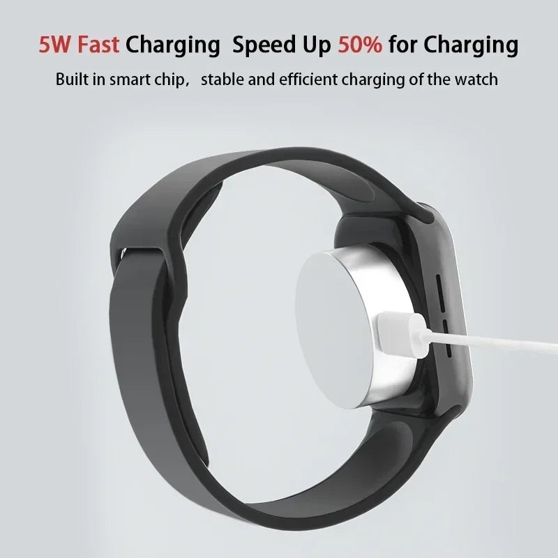 Dual Port Charging Strong Megnetic Portable Design USB Type C Mini Light Weight 5W Travel Smartwatch Wireless Charger