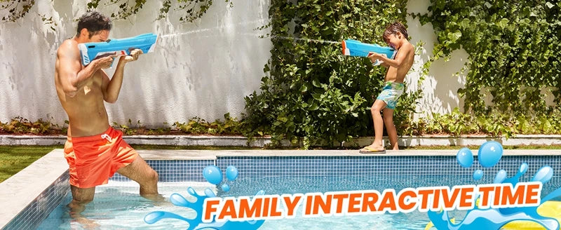 Full Automatic Electric Water Gun 43cm Portable Rechargeable Water Blaster for Outdoor Activities