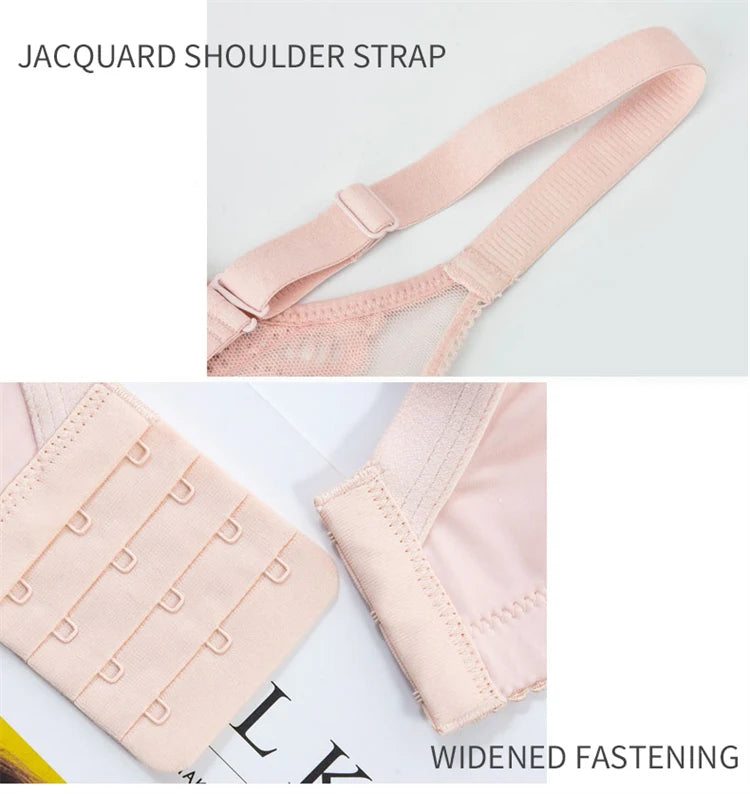 Women’s Lace Transparent Rabbit Ears Bra – Soft, Wire-Free Push-Up with Adjustable Straps