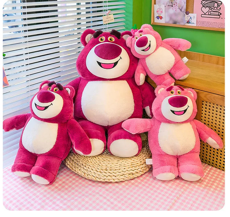 80cm Kawaii Strawberry Bear Plush Toy Bia Size Lotso Stuffed Doll Large Soft Animal Kids Birthday Gift for Girls and Children