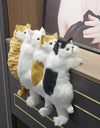Simulation cat plush Doll Realistic Cute Cat Furry Hanging Ornaments Car Decoration Stuffed Animals Sculptures creative gift