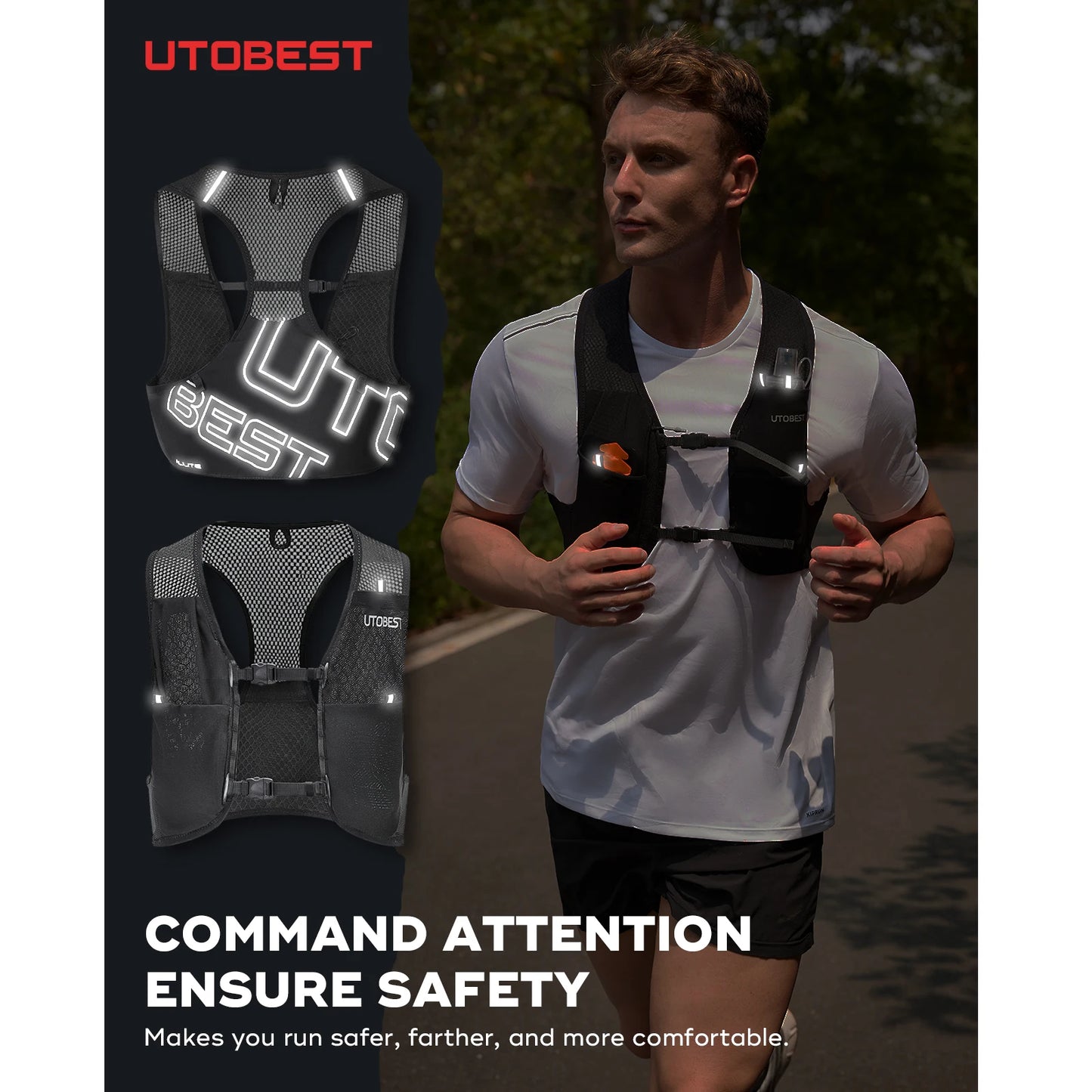 Trail Running Vest Ultra Lightweight Hydration Pack Breathable Functional Pack for Marathon Cycling Hiking