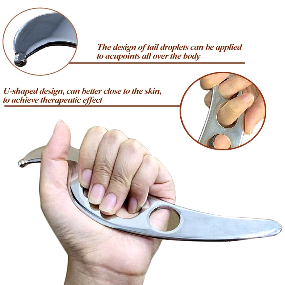 Stainless Steel Gua Sha Guasha Plate Massager Tool Scraper Physical Therapy Loose Muscle Meridian Massage Machine Spa Board Tool