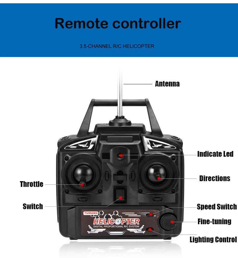 3.5CH Rc Helicopter Extra Large Remote Control Drone Durable Charging Model UAV Outdoor Aircraft Helicoptero Gift Toys