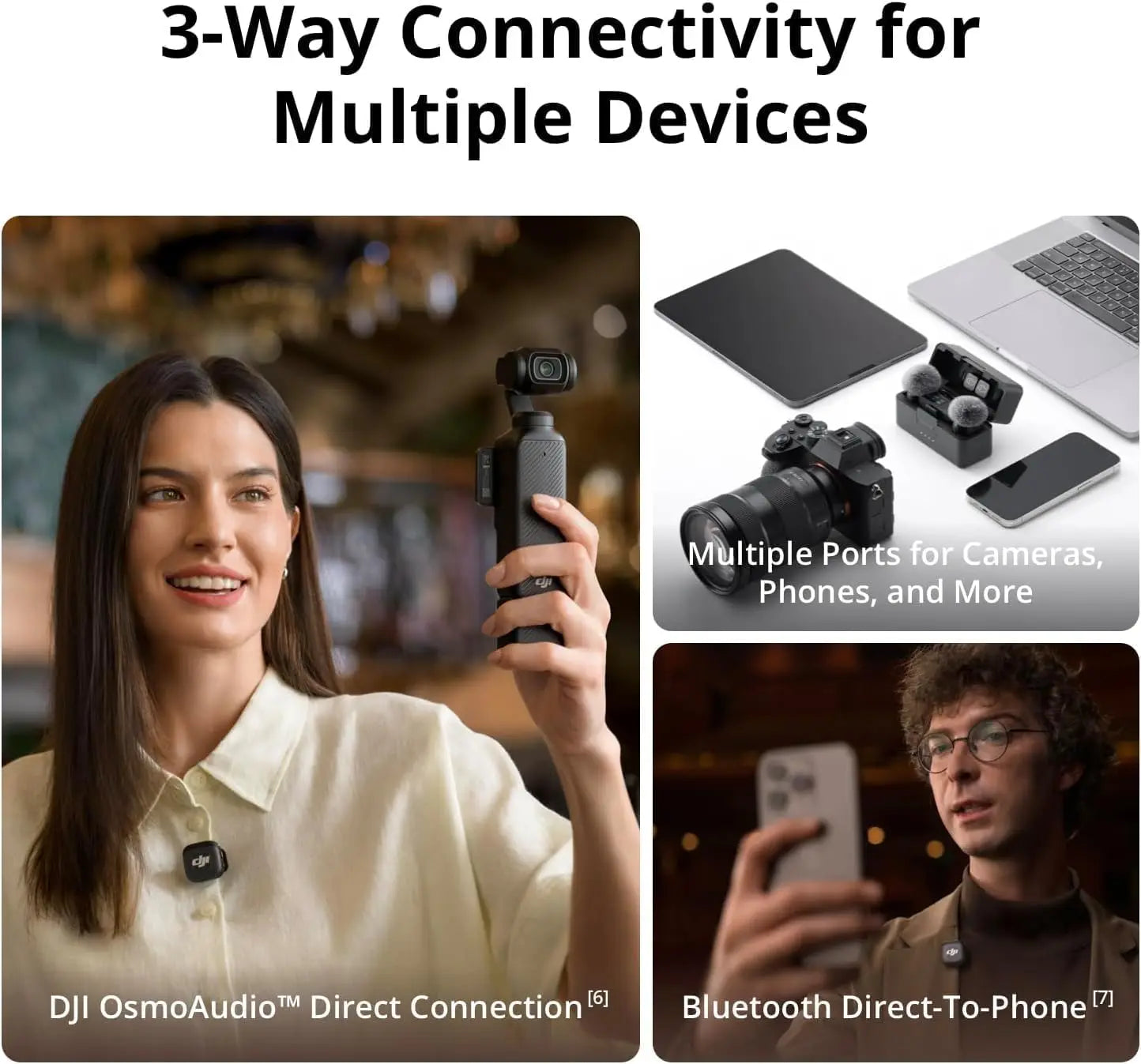 DJI Mic 3 Wireless Microphone Kit Intelligent Noise Cancelling Audio System for Cameras Smartphones and Content Creation