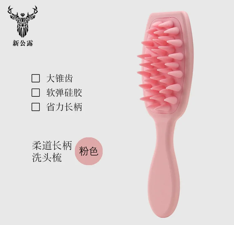 Silicone Shampoo Brush Head Scalp Massage Comb Clean The Scalp Thoroughly Body Massage Brush Bath Brush Salon Hairdressing Tool