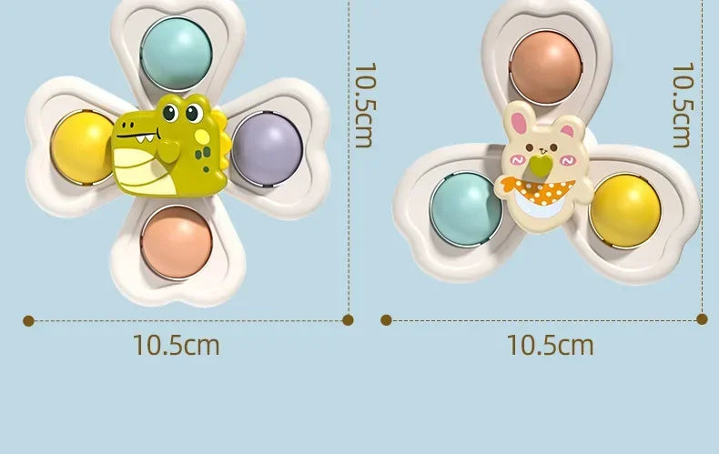 3PCS Suction Cup Rotating Toy for  Hand-eye Coordination Educational Training, Bath & Travel toy, Birthday Christmas Gift