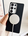 Luxury Leather Pattern For Magsafe Magnetic Phone Case For Samsung S25 Ultra S24 Plus S23 S22 S21 S20 FE Matte Shockproof Cover