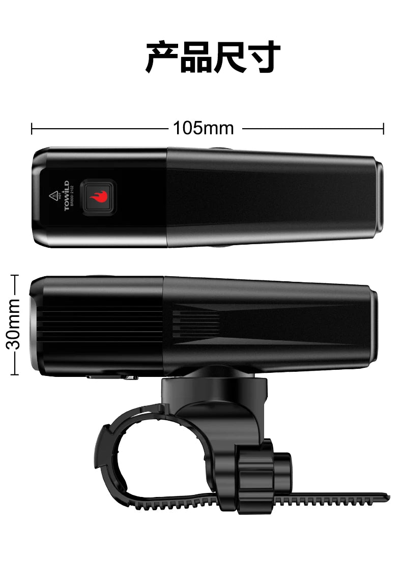 BR800 Bike Light with Tail Light USB Rechargeable LED MTB Front Lamp Headlight Aluminum Flashlight Bicycle Light