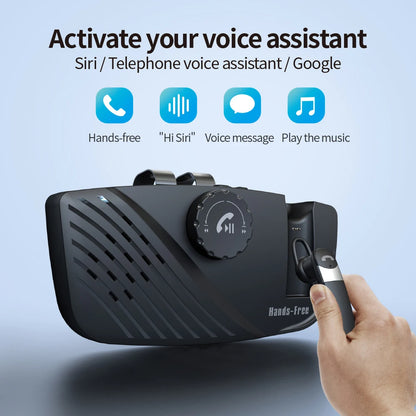 2 in 1 Car BT Phone Sun Visor Hands Free Speakerphone Car Speaker Handsfree Car kit Auto Multifunctional Bt 5.0 Audio Receiver