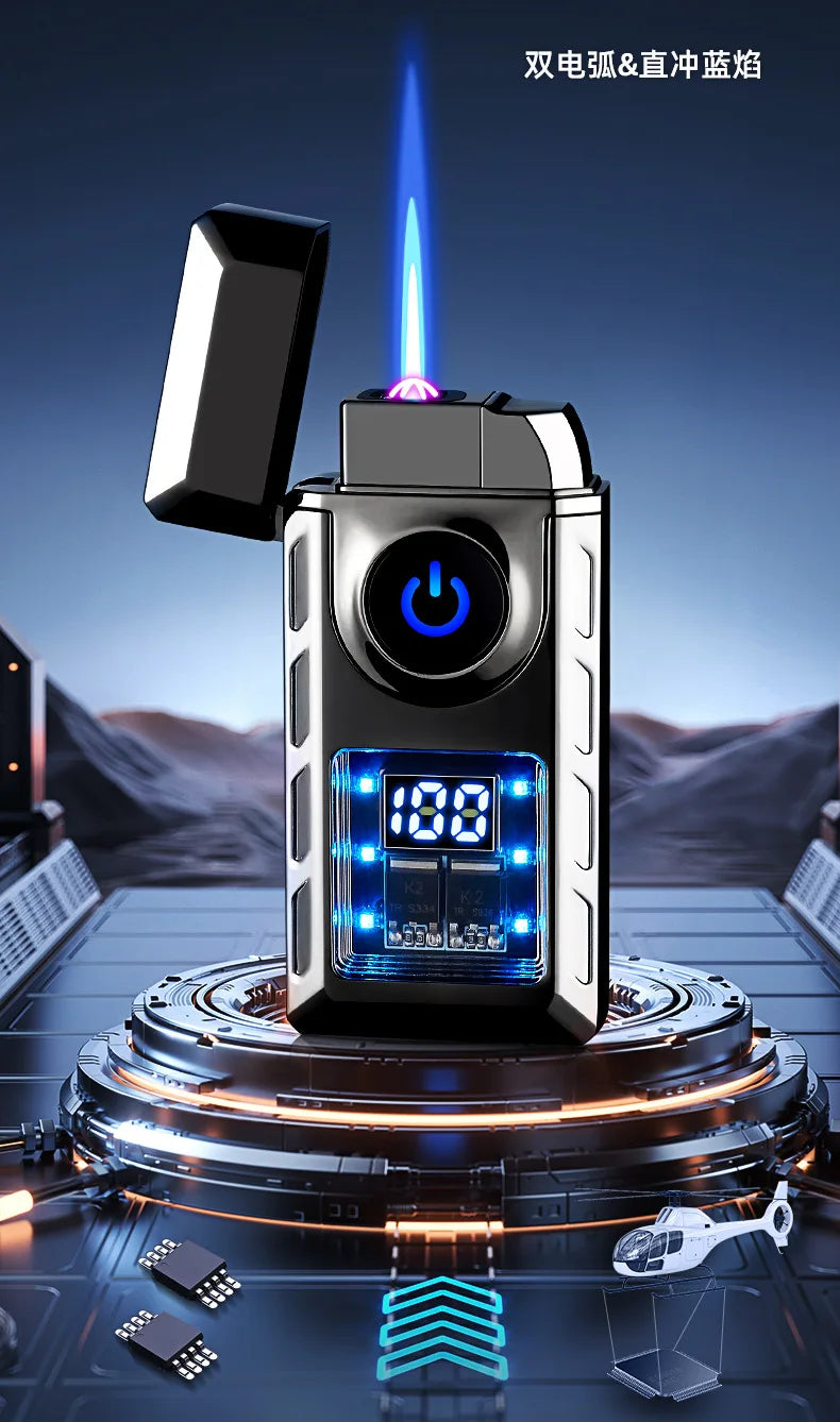 Gas Electronic Dual-Use Lighter, Intelligent Digital Display Machine Core, High-Grade Metal Lighter, Cigarette Accessories, New