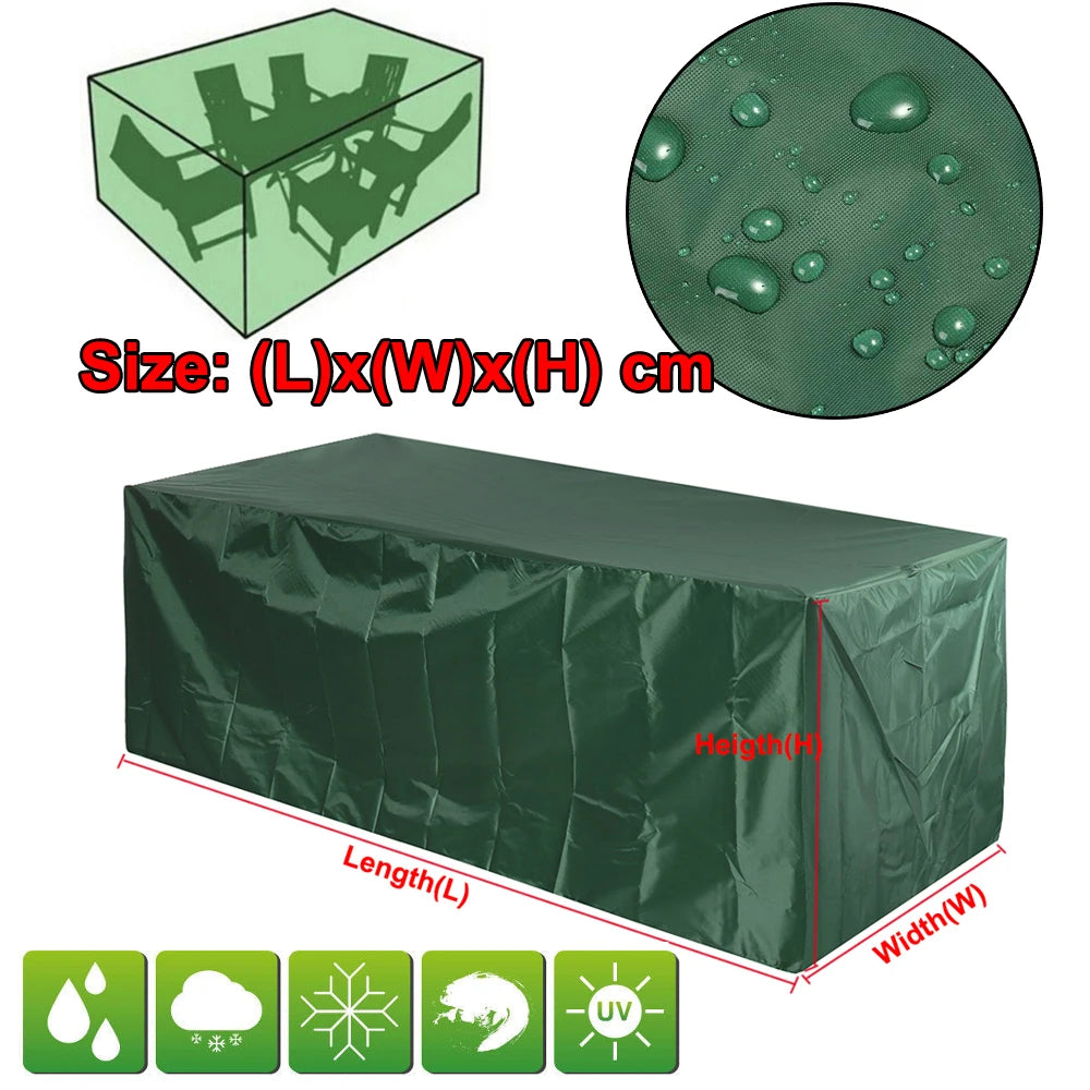Waterproof Outdoor Patio Furniture Cover 210D Garden Sofa Table Chair Dustproof Rain Snow Protector Green