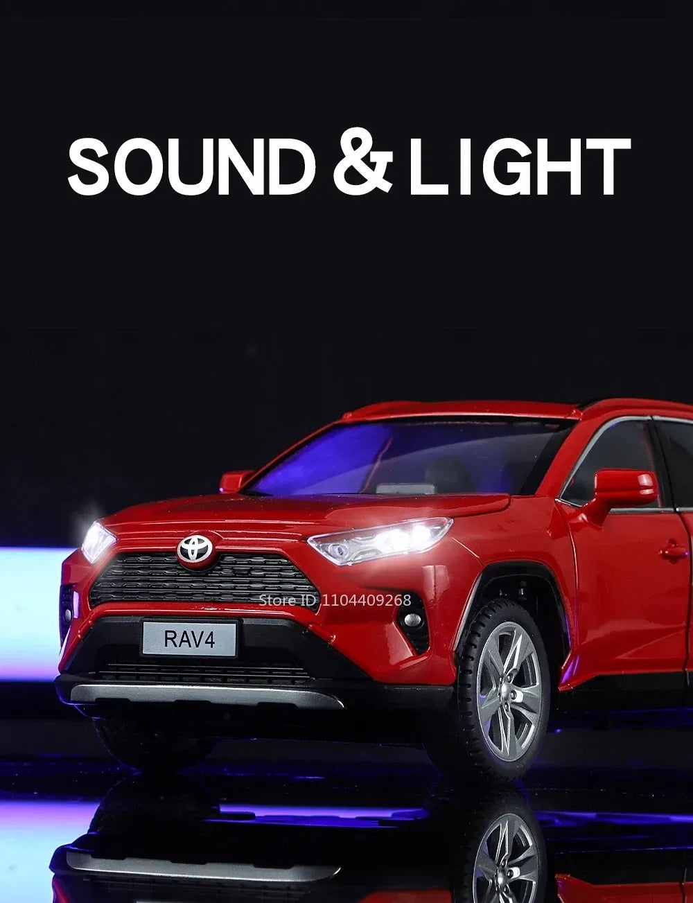 1:24 Scale RAV4 Camry Model Car Toy Metal Diecast Simulation Collection Sound & Light Vehicles Models Hobby Ornaments Gifts