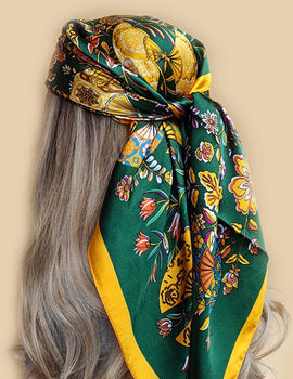 Kerchief Silk Satin Neck Scarf Women Print Hijab Female Square Shawls Wraps office Lady muffler bandanna