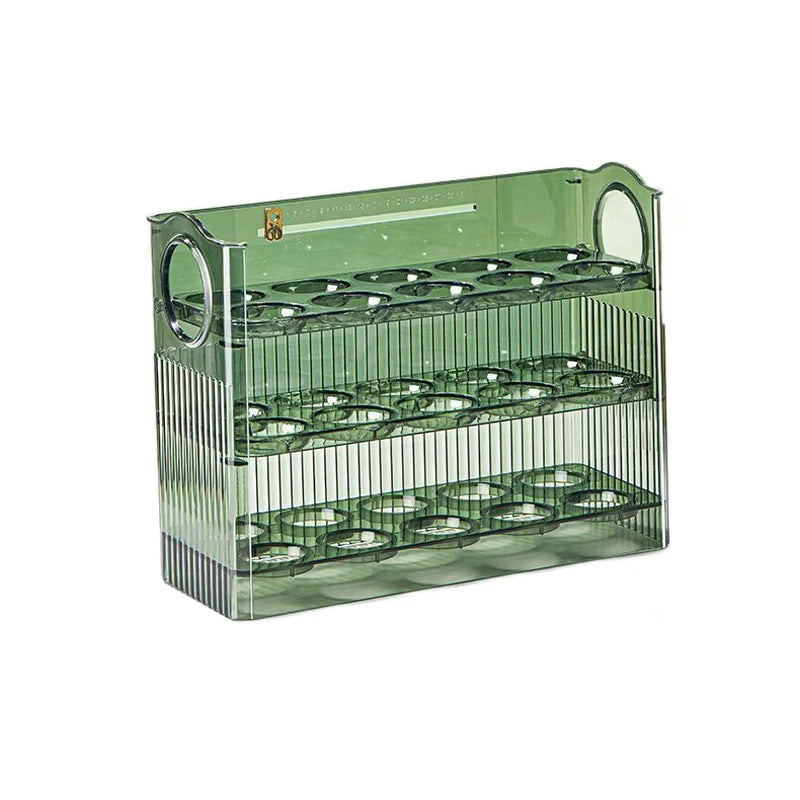 Self-Rolling Egg Dispenser – 2-Layer Clear Egg Storage Bin for Fridge Door