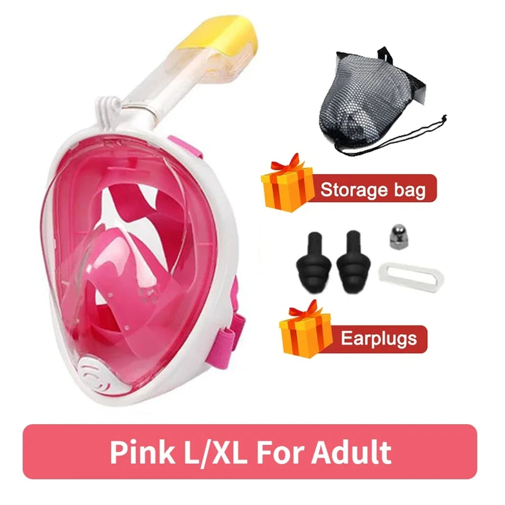 Professional Snorkeling Diving Mask Underwater Scuba Full Face Snorkel Mask Anti Fog Goggles for Adult Swimming Equipment