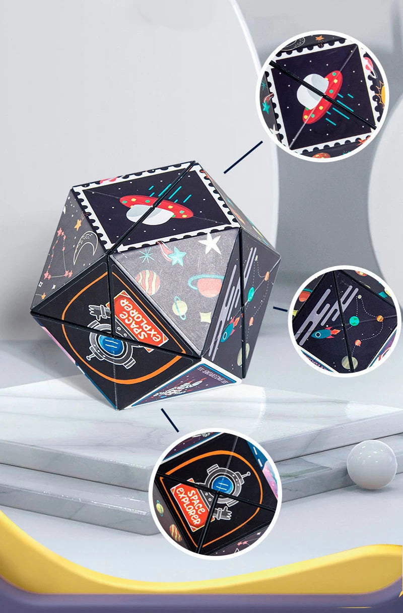 Extraordinary 3D Magic Cube Puzzle Fidget Toys Variety Geometric Shape Changeable Decompression Hand Flip Puzzle Cube