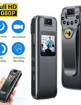 Body Camera with Audio Ultra HD Body Worn Cam with Clip Wearable Mini Camcorder with LCD Screen for Riding Meeting Home
