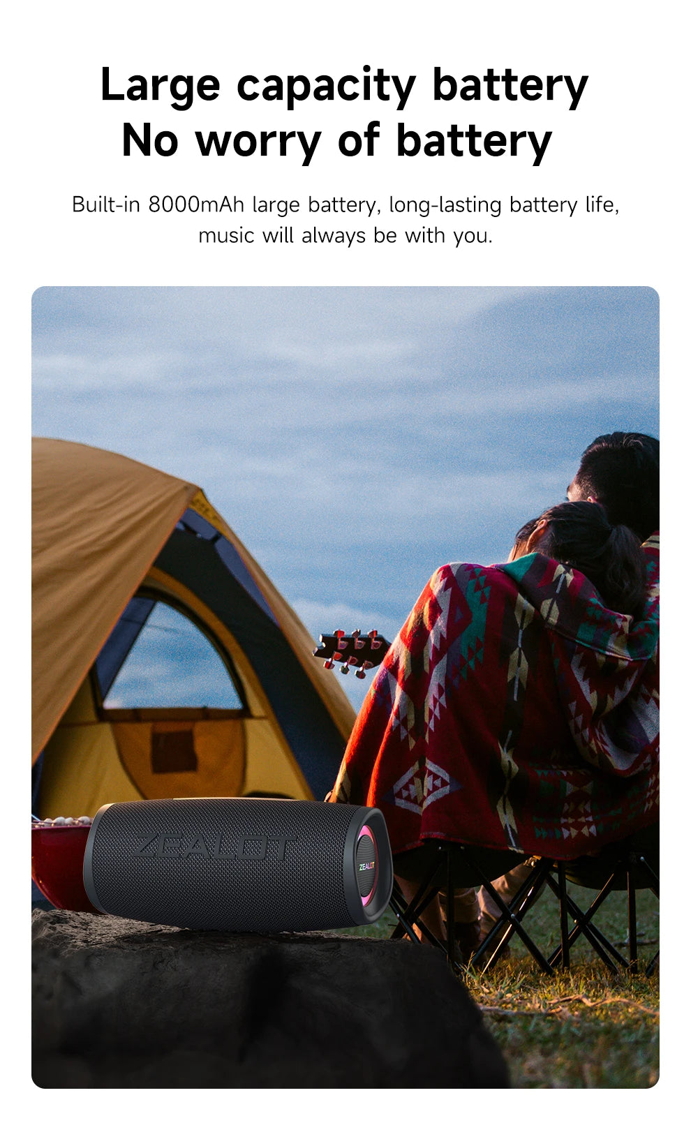 Bluetooth Speaker 40W Output Power Bluetooth Speaker with Excellent Bass Performace IPX6 Waterproof Camping Outdoor