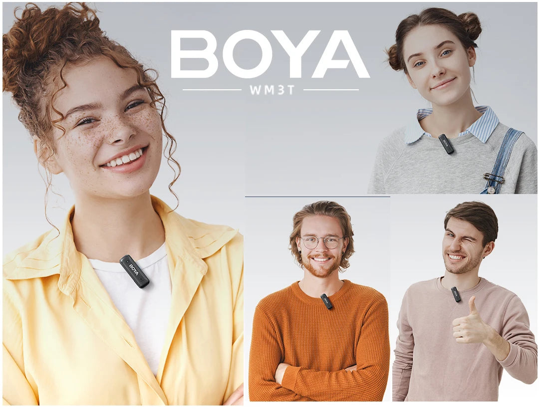 Wireless Lapel Microphone for iPhone Android Type-C Smartphone DSLR Camera PC Laptop Youtube Recording Streaming BY-WM3T2