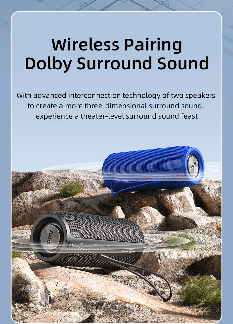 Powerful Bluetooth Speaker Bass Wireless Speakers Subwoofer Waterproof Sound Box Support TF, TWS, USB Flash Drive