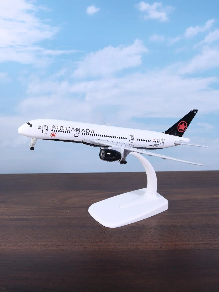 1 Set Alloy Metal Air Canada Airlines B787 Airways Diecast Airplanes Building Kit With Wheels 20cm Plane Model Toy