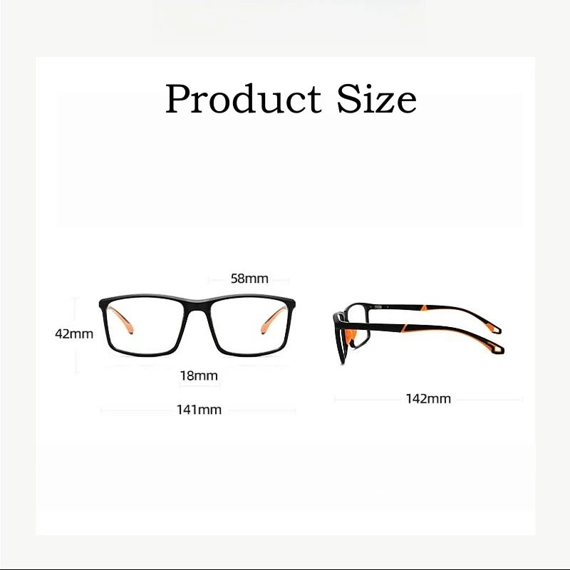 Fashion Ultra-light Flexible TR90 Basketball Eyewear Square Optical Prescription Sports Glasses Frame Men and Women