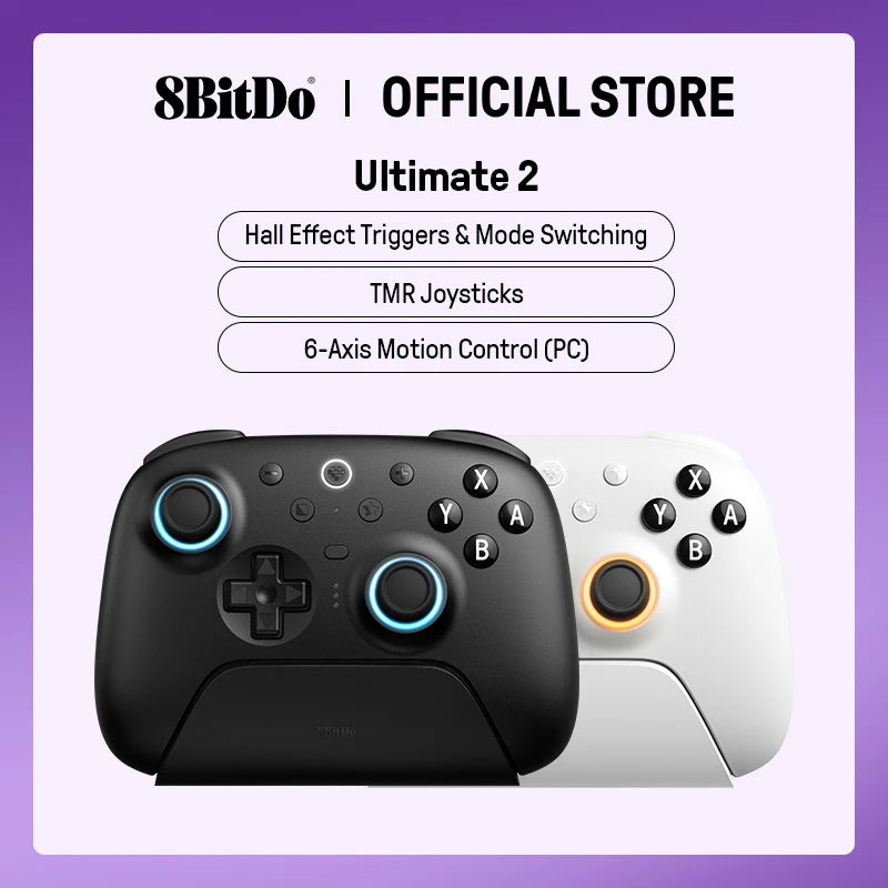 Wireless Gaming Controller with TMR Joysticks Motion Control and Charging Dock for Nintendo Switch and PC