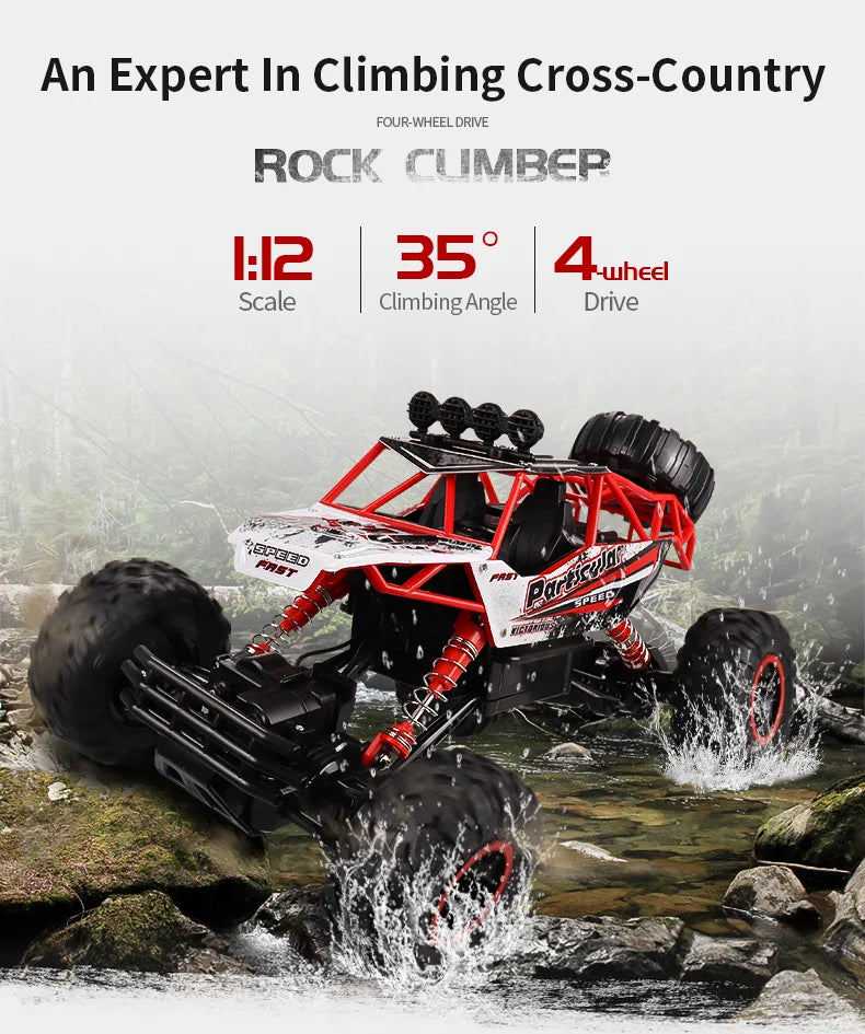 112 Scale Four Wheel Drive RC Monster Truck With LED Lights