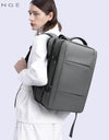 Aesthetic Men Business Backpack School Expandable USB Bag, Large Capacity 17.3 Laptop Waterproof Fashion Travel Backpack