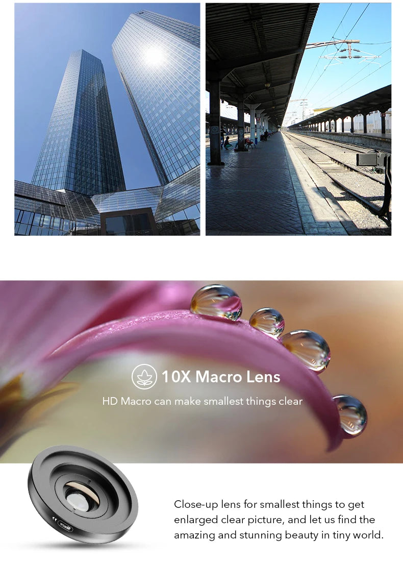 2 in 1 120 Degree Wide Angle and 10X Macro Phone Camera Lens Kit