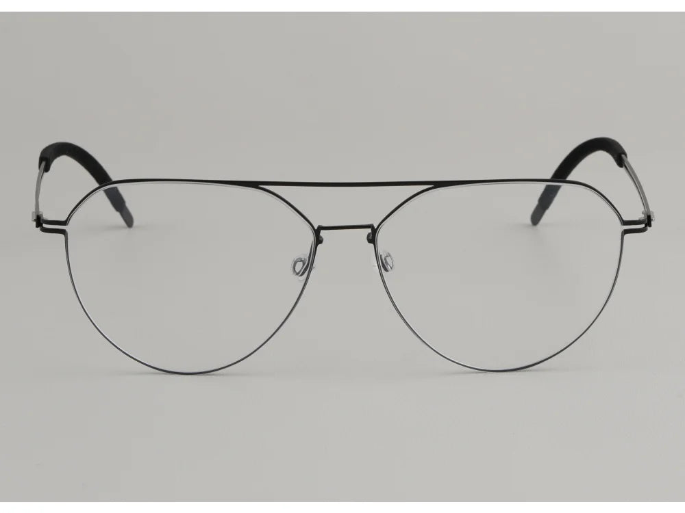 Oversized Pilot Titanium Double Bridge Screwless Eyeglasses Frame