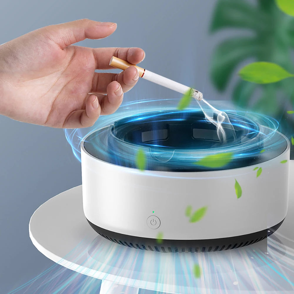 Electronic Smokeless Ashtray Air Purification Anion 360 Degree SurroundAutomatic Smoke Removal Smokeless Aromathera Desk Ornamen