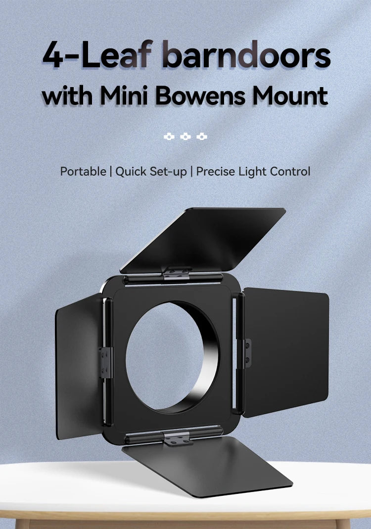 Four-Blade Light Barrier – Mini Bowens Mount for LT028 40W COB LED