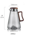 Large Capacity 2000ML Glass Cold Water Jug Heat Resistant Water Pot With Wooden Handle Filter Lid Juice Glass Pitcher Bottle