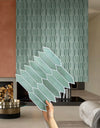 3D Decorative Green Tile Stickers, Self-adhesive Hexagon Wall Stickers, Water and Mold Resistant, Easy to DIY, 30cm x 30cm