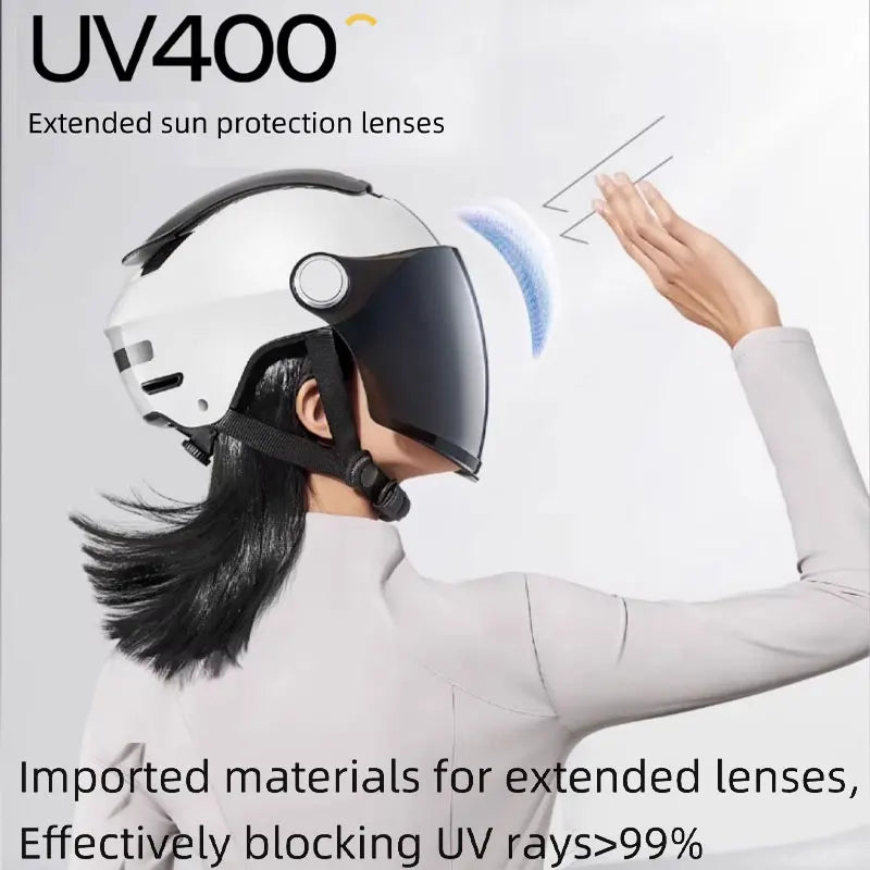Open Face Electric Bike Helmet With Dual Visor
