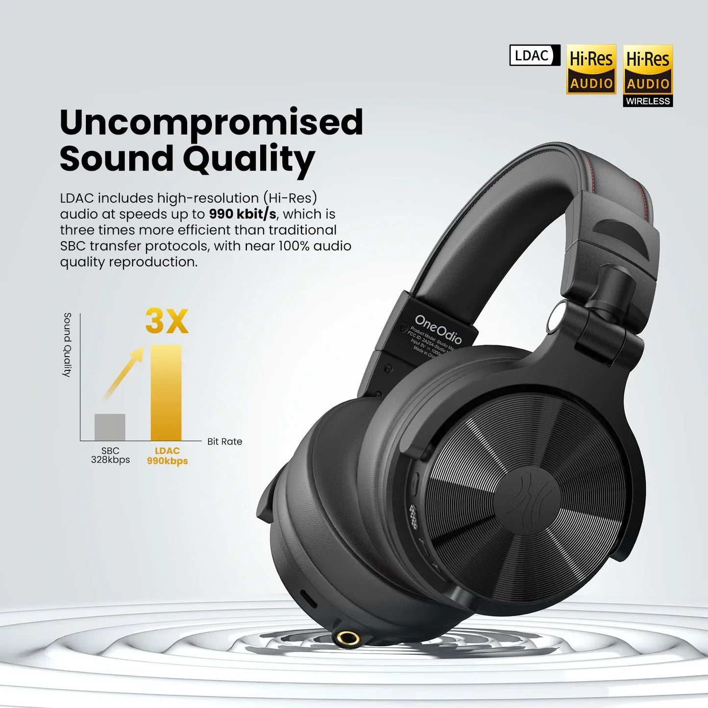 Studio Max1 Bluetooth Headphones Wireless DJ Headset With Low Latency Professional Studio Monitor Headphones Hi-Res LDAC