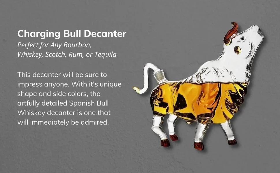 OX YEAR Whisky Glass Cow Decanter Whiskey Animal Bull Shaped Home Bar Wine Bottle For Liquor Scotch Drinkware Gift 1L Glassses