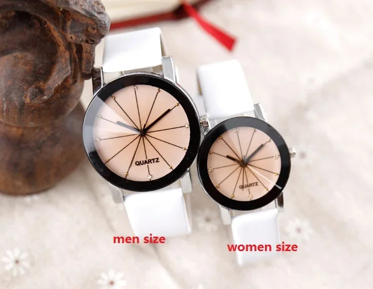 Couple Watches Korean Style Watch Ladies And Men Clock Casual Quartz Leather Band Wristwatches