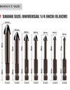 Cross Hex Tile Glass Drill Bits Set Titanium Coated Power Tools Accessories  for Glass Ceramic Concrete Hole Opener