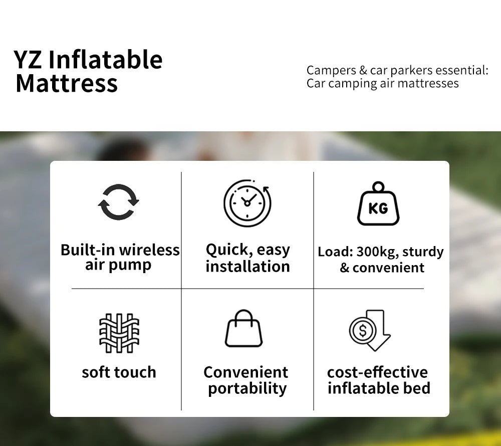 Self Inflating Car Mattress for Tesla Model Y Juniper 2021 2026 Inflatable Travel Camping Bed